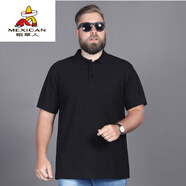 稻草人冰絲速干短袖網(wǎng)眼透氣男裝加肥加大碼翻領(lǐng)polo男衫肥佬半袖寬松T 大碼POLO衫黑色【優(yōu)質(zhì)版】 5XL (171-190斤)