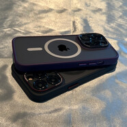 代美兒磨砂防指紋蘋果14promax手機(jī)殼高端iPhone14pro磁吸充電15全包防摔14硅膠軟邊12殼 【暗紫】帶磁吸 蘋果15