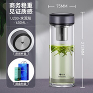 萬象單層玻璃杯 高檔商務(wù)辦公車載泡茶杯子 男女高顏值便攜水杯 630ml-水泥灰
