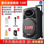 先科（SAST）廣場舞音響專業(yè)戶外k歌音箱帶話筒家用拉桿藍(lán)牙手拉麥克風(fēng) 15吋+單話筒+U盤