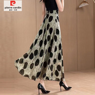 皮爾卡丹（pierre cardin）氣質(zhì)波點(diǎn)半身裙女夏季新款大碼顯瘦修身大擺a字雪紡跳舞長(cháng)裙 復古大圓點(diǎn)【裙長(cháng)80cm】 XL【建議120-140斤】