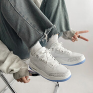 佐館氣墊運動(dòng)鞋男i學(xué)生百搭情侶籃球鞋春秋季新款時(shí)尚舒適休閑跑步鞋 9025白灰月 42