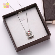 西月錦繡如意平安鎖項鏈女s925銀鈴鐺會(huì )響鎖骨鏈長(cháng)命鎖吊墜送女友生日禮物
