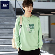 TEEK秋季薄荷曼波長(zhǎng)袖綠色t恤男士休閑上衣服 2025男裝春秋體恤打底衫 HE59V淺綠 2XL