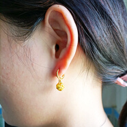 千影珠寶金店同款黃色金耳環(huán)女款耳墜金飾品男送媽媽款秀氣小耳墜耳扣按克結婚金子飾品新娘首飾送自己媽媽款 金店精品款