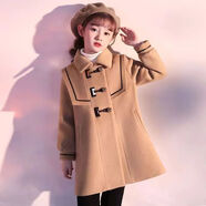 棗安童裝女童套裝秋冬季新款女孩連衣裙兒童加絨加厚中大童休閑衛衣長(cháng)褲兩件套潮 羊駝色306款（夾棉）外套+白打底衫 160(建議身高155左右)