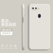 飛克斯 oppor15手機殼 oppor15x液態(tài)硅膠保護套k1純色液態(tài)鏡頭全包直邊防摔男女軟殼 R15標準版【象牙白】
