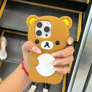 i立體可愛棕色小熊蘋果15手機(jī)殼iPhone14promax硅膠13軟12女11網(wǎng)紅 蘋果6/6s 可愛呆萌VG棕色（輕松熊）
