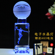 【球迷推薦 免費(fèi)刻字】科比手辦生日禮物送男友NBA詹姆斯庫里籃球擺件初高中男生成人禮物 詹姆斯庫里水晶燈+包裝