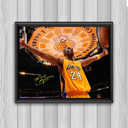 科比紀念品簽名擺件掛畫(huà)相框照片籃球生日禮物周邊海報裝飾畫(huà)籃球球迷 科比-22 (10寸鋁合金框)