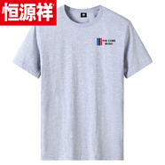 恒源祥兩件裝休閑純棉短袖T恤男大碼寬松圓領(lǐng)潮流打底衫體恤舒適速干 15THE淺灰 1件裝 L 建議：115-130斤