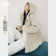 對(duì)白法式中長(zhǎng)款斗篷毛呢外套女2024冬季新款寬松綿羊毛雙面呢大衣 花咖色 M