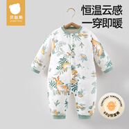 貝肽斯嬰兒衣服夾棉連體衣秋冬加厚保暖新生幼兒寶寶冬季外出棉服