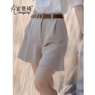宏資琦連衣裙女裝休閑通勤穿搭一整套2026夏季新款洋氣短袖襯衫顯瘦裙子 褲裙 M （建議90——100斤）