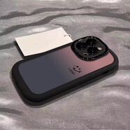 品飛【進(jìn)口硅膠】適用蘋果16promax手機(jī)殼15pm新款彩繪iphone14pro漸 黑色-泡芙殼-漸變笑臉1號(hào)【進(jìn)口硅膠不發(fā)黃 氣囊防 iPhone 16 Pro Max