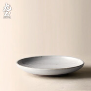 九土 手工粗陶餐具套裝復古風(fēng)碗和風(fēng)陶盤(pán)碟子碗盤(pán)家用日式粗陶食器 淺盤(pán)小 復古白