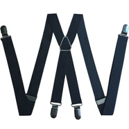 暢印 韓版背帶褲背帶夾彈力織帶吊褲帶男女通用西裝吊帶裙松緊織帶褲夾 黑色夾四夾交叉黑色2.5cm寬度 100cm 長(cháng)度