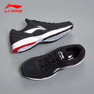 李寧（LI-NING）男鞋運動(dòng)鞋男新款跑鞋減震跑步輕便休閑鞋 黑色/白色 41