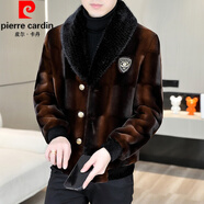 皮爾卡丹（pierre cardin）冬季外套男士金貂絨衣服潮牌男裝2024新款冬裝高檔加厚皮草夾克男 焦糖色 2XL