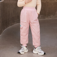 雪中飛新款兒童羽絨褲男女同款工裝休閑運動保暖親膚舒適 粉色|1234 120 56