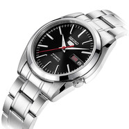 精工(SEIKO)手表男表 SEIKO5號(hào)系列雙日歷休閑商務(wù)鋼帶全自動(dòng)機(jī)械男士腕表 黑盤(pán)鋼帶SNKL45J1