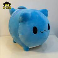 DZEZE貓貓蟲(chóng)咖波玩偶 可愛(ài)魚(yú)尾貓咪公仔抱枕毛絨玩具喵咪娃娃男女床搭 藍色咖波 23x28cm