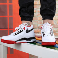 耐克（NIKE）男鞋 AIR FLIGHT 89 aj4兄弟款耐磨緩震休閑運動氣墊男子籃球鞋 BQ4212-100/AJ4兄弟款/白黑紅 40.5
