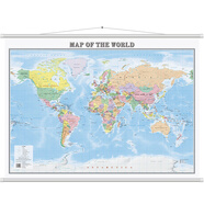 【英文版】世界地圖掛圖 Map of the World 尺寸1068×760mm 大幅面無拼縫 辦公室會議室高清掛圖