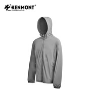 卡蒙（Kenmont）寬松連帽長袖彈力防曬衣休閑防紫外線冰絲襯衫開車薄款外套6190 氣質(zhì)灰 L
