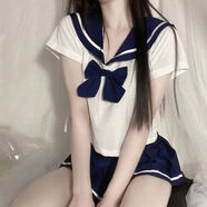 卓妍絲百褶裙超短裙制服水手服角色扮演JK制服套裝 藏藍(lán)色 均碼