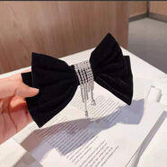 美芙仁韓國水鉆流蘇發(fā)夾女可愛(ài)后腦勺蝴蝶結發(fā)飾紅頭飾橫夾發(fā)卡潮新年禮物 虎年 Z款黑色長(cháng)水滴發(fā)夾