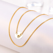 凌譽(yù)勛高級泰國佛牌鏈子金色男女士長款唐卡玉吊墜掛鏈符管毛衣素項鏈繩 2.0mm肖邦鏈50cm 金色