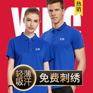 群英匯聚短袖工作服定制文化衫定做工衣polot恤純色定做刺繡廠服同學(xué)聚會(huì) 寶藍(lán)色 XL (170)