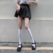 過膝襪子天鵝絨絲襪女長筒微壓小腿襪女JK日系防滑高筒襪學院風長款顯瘦 【組合裝】白色小腿襪+白色小腿襪 均碼【建議80-140斤內(nèi)】