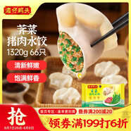 灣仔碼頭薺菜豬肉水餃1320g66只早餐食品速食面點(diǎn)生鮮速凍餃子
