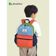 SHUKIKU兒童書包小學(xué)生中學(xué)生書包男女生大容量休閑背包雙肩包橙紅L碼