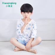 小青龍小青龍 夏季薄款竹纖維兒童睡衣男童女童寶寶小孩中大童空調服 小鯨魚(yú)海豹（男寶寶） 160 (建議150-160cm)