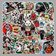 50張紋身文藝涂鴉貼紙 潮流炫酷INS風(fēng)清新圖案 電腦水杯滑板手機殼裝飾 創(chuàng  )意diy自帶背膠防水貼紙 50張 紋身-217 5.5-8.5cm