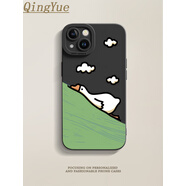 LISM適用iPhone15Pro手機殼蘋(píng)果14/13云朵大白鵝12液態(tài)硅膠11全包防摔 黑色QY15大白鵝 iPhone 6s