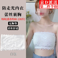 坤隨 蕾絲裹胸一片式無肩帶抹胸文胸防走光打底內(nèi)衣性感打底內(nèi)搭裹胸 蕾絲裹胸1件【白色無胸墊】
