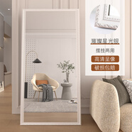 新藝?guó)欉\(yùn)（XINYIHONGYUN）北歐復(fù)古風(fēng)全身鏡落地穿衣鏡貼墻試衣鏡家用立鏡玄關(guān)壁掛式大鏡子 40*150星光銀 高清防爆 破損包賠