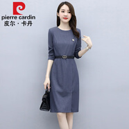 皮爾卡丹（pierre cardin）晚禮服裙女高貴年輕婚宴裝小個(gè)子正式場(chǎng)合連衣裙2025早春新款禮服 丈青 3XL 適合136-145斤