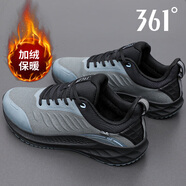 361°男鞋運動(dòng)鞋雨屏6.0秋季新款跑步鞋男雨季防潑水雨屏7通勤休閑鞋 深鐵灰/曜石黑 【加絨棉鞋】 39