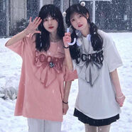 閨蜜裝夏季ins風(fēng)閨蜜裝白色短袖T恤女學(xué)生韓版寬松字母印花夏季新款上衣服潮 白色【優(yōu)質(zhì)面料】 S 適合60-85斤