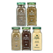 黃輔堂美國Simply Organic mei白果昔，化排需備 有機 安療需品芥子粉 5瓶（芥末百里香牛至丁香鼠尾草）