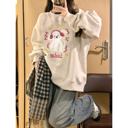 汐菡秋季衛衣女春秋款2025新款學(xué)生寬松初中生高中生女生外套秋天衣服 白灰色韓版春秋款 均碼（可備注碼數）