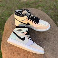 耐克（NIKE）女鞋Air Jordan aj1新款休閑板鞋運動(dòng)輕便耐磨透氣籃球鞋【尖貨】 CT0979-101 粉綠紫馬卡龍 38