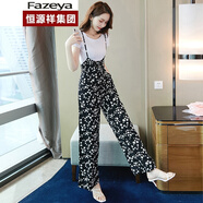 恒源祥集團(tuán)彩羊【高品質(zhì)】【好質(zhì)量】氣質(zhì)名媛吊帶連體長(zhǎng)褲套裝女夏新款碎花雪紡背帶闊腿連衣褲兩 小雛菊吊帶連衣褲(單件) S