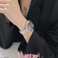 炫戴（XUANDAI）適用iwatch s9表帶S10女士小蠻腰S8蘋果手表ultra三珠鋼帶SE不銹鋼S7金屬Apple watch高級個性配件 星光色·小蠻腰·亮面三珠鋼帶 適用：iWatch 4