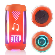 三只青蛙 適用JBL PULSE5保護(hù)套音樂(lè)脈動(dòng)5炫彩藍(lán)牙音箱盒壁掛支架音響金屬掛架硅膠套防摔殼 橙色硅膠套+肩帶+登山扣（不含音響）
